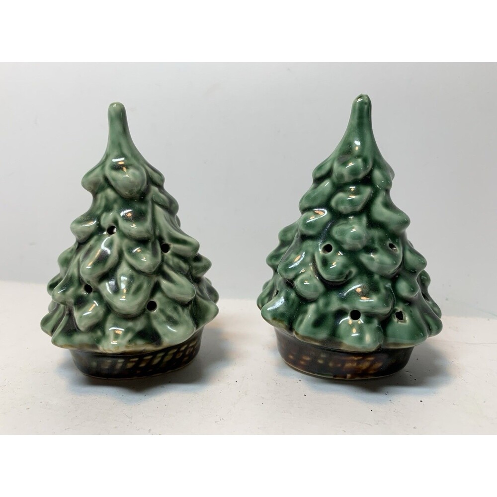 Miniature Ceramic Christmas Trees 3.5” Holiday Decoration No Bulbs Lights READ